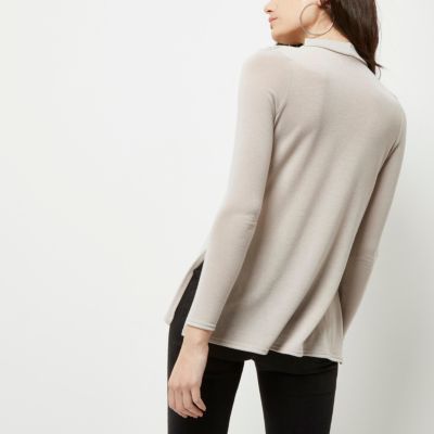 Grey knit choker top